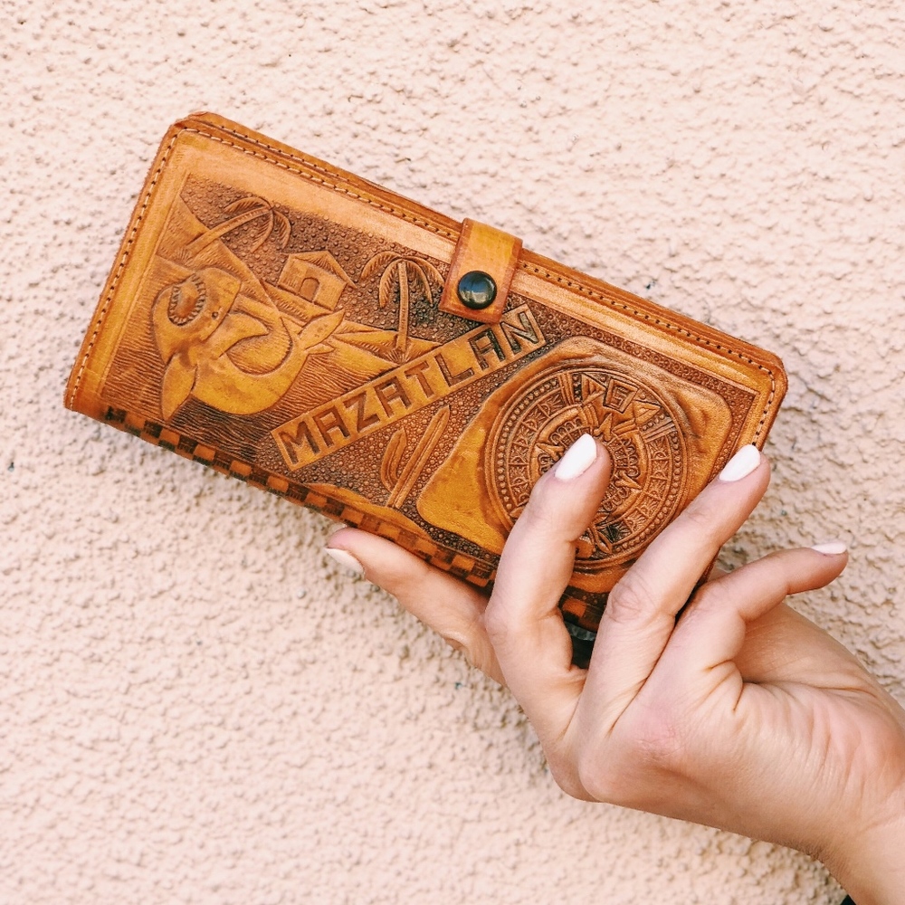 Hand tooled Mexican Leather Wallet